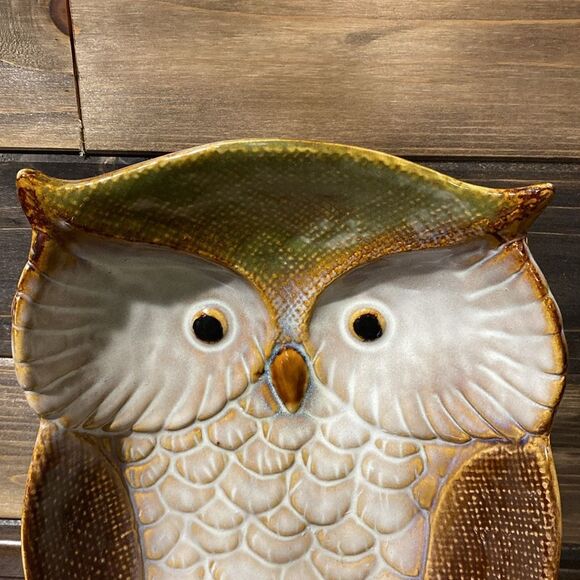 222 Fifth Earthenware Perched Owl Catch All Bowl Dish - Picture 2 of 8